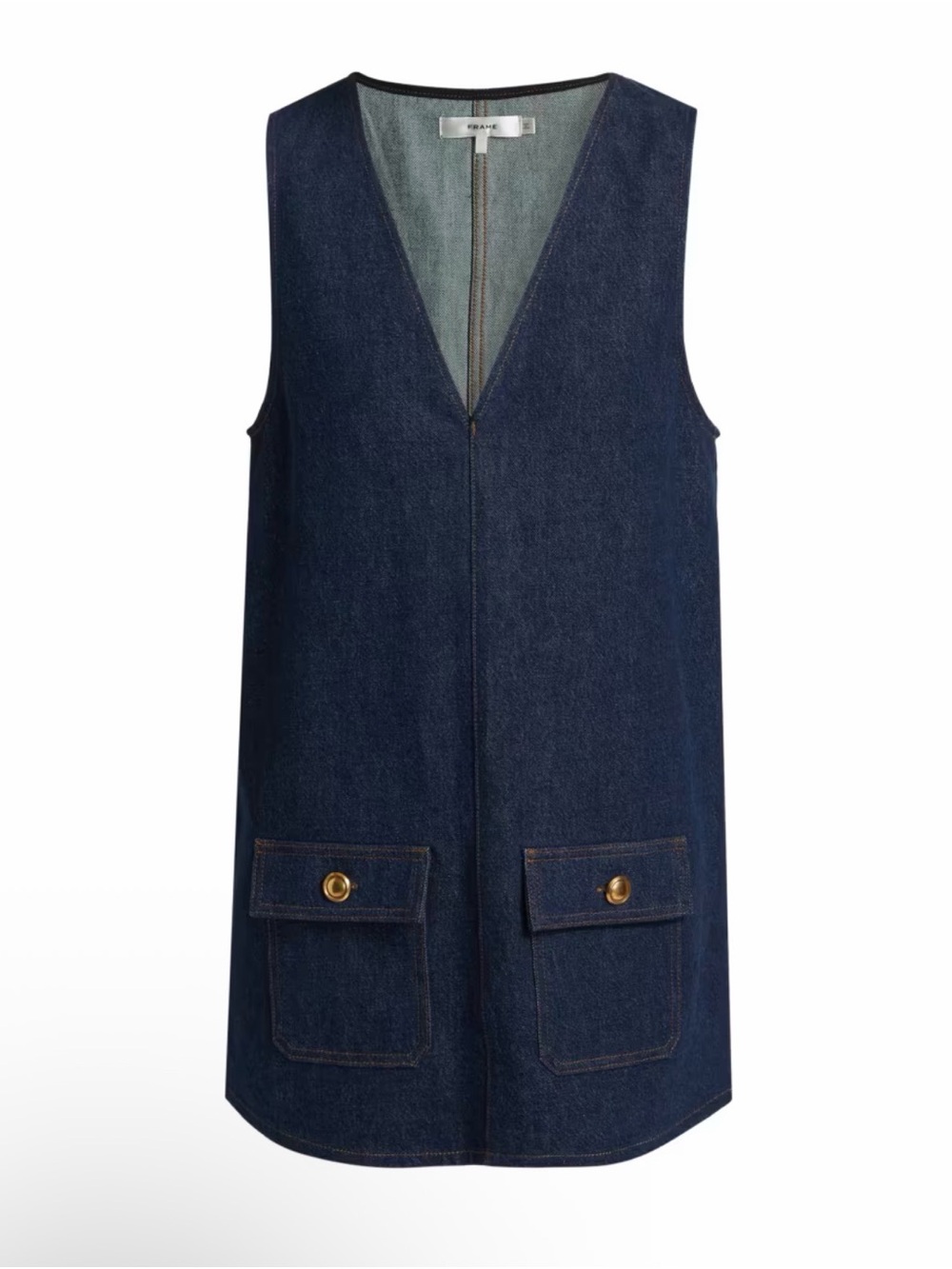 FRAME THE  PINAFORE DENIM MINI DRESS SIZE M NWT SOLD OUT !!!